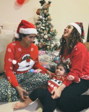Malvika Sitlani Instagram - “Silent night?” Not with my family it isn’t 😂🥲🎄
