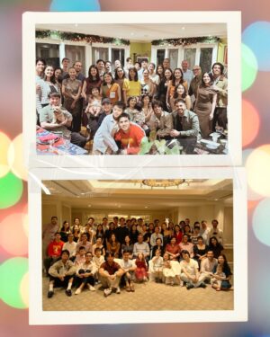 Meganne Young Instagram - Happy holidays from our family to yours! 🎄 this year, we celebrated with both sides of Fofo’s family, the Banzon and the Daez families ❤️ Missing my family because they are all in the US — and I’m getting major FOMO 🥲 but I’m so thankful that we get to celebrate family, love and the holiday spirit with such a big family. 🫶🏻 

Try looking for us in the group photos 😆 PS too many cousins to tag, hindi magkakasya 🤣