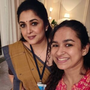 Misha Ghoshal Instagram - Got to meet the evergreen @meramyakrishnan mam 😍😍😍 Working as the 1st AD for @jerald_films in ad films taught me new lessons which i might not have learned from films. So thank you @jerald_christopher27 and @aparajitha_rao_kota for the lovely opportunity 🙏❤️