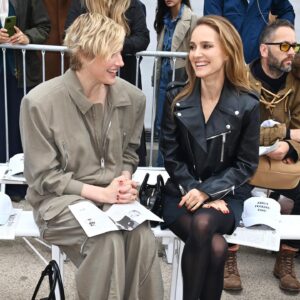 Natalie Portman Instagram - Always inspired by Stella McCartney and her commitment to cruelty free eco-friendly fashion ✨#PFW25

Makeup by @miwookim @diorbeauty 
Hair by @philippemensah 
Nails by @mhchi28__2 
Styled by Ryan Hastings, with vegan leather jacket