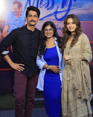 Parvathy Saran Instagram - @worldofsiddharth Sid for a reason ♥️ Wishing all success to team #MissYou releasing in theatres on November 29 🎬
.
@ashika_rangnath Cheers to your entry in Tamil Cinema ✨
.
Interview @indiaglitz_tamil