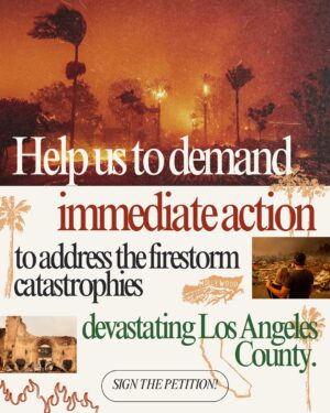 Patrisse Cullors Instagram - On this #KingDay demand action here in Los Angeles County. Push for a #climateresilientla our families and communities depend on it. 

We are at 5,000 signatures. Help us get to 10,000 signatures this week! 

@laurenmetropolis 
@gabrielinoshoshonenation 
@anawakalmekak 
@metabolicstudio

Thank you @frescosiempre