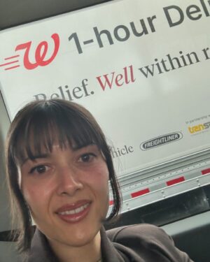 Patti Harrison Instagram - I was trying to get a picture with the Walgreens truck because it had a huge picture of all sorts of pill bottles on the side of it and I had never personally seen allergy medicine and vitamins represented THAT big before and felt excited and wanted to remember it. I thought “what if the pills inside the truck were that big?” My imagination kinda does that when I’m in flow-state. My strong sense of play retained in my adult life surprises. I was not able to get the pic I wanted. The truck was moving, as was the van I was in. Can you share this and get my message out? Send this to a relative who maybe has never met a transgending person and wants to know what we’re all like. Tell them we are all just like this.