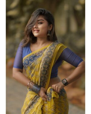 Preethi Sharma Instagram - “ Saree vibes : classy with a hint of sassy “. 😜

Costumes - @kaarigai.sarees 
Photographer - @camerasenthil 
Makeup - @srimakeupartistry
Hair - @mahi_hairstyliz 
Shoot Organized by @rrajeshananda 

#photoshoot #chennai #sareevibes #traditional #preevibes☮️ #preefam☮️ #preelovesyou☮️