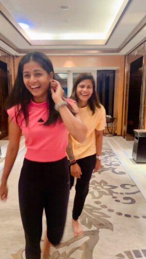 Radha Yadav Instagram - Celebrating our bestie, Aru’s return to the Blues 💙😬 @arundhati.reddy