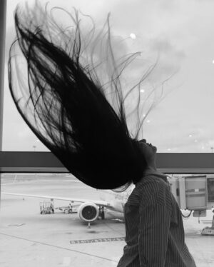 Radhika Bose Instagram - It’s all just a blur ! 
What you may ask ? 
Everything 
May be nothing 
Isn’t life a blur 
Blurry feelings, memories , people
It’s all just a blur 
@yogasini 
#yogasini
.
.
.
.
#hair #hairart #travelstories #airport #bnw_captures #iphonephotography