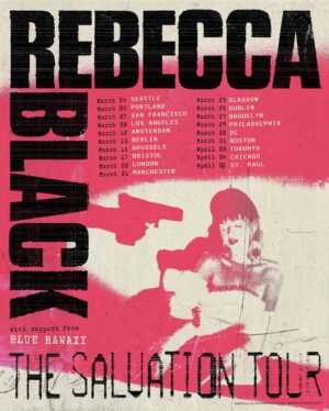 Rebecca Black Instagram - ★ THE SALVATION TOUR ★
with special guest @trubluhawaii 

cannot wait to perform this project live for you 

ON SALE FRIDAY, DECEMBER 13 

࿔⋆✴︎ link in my bio to sign up for pre-sale ✴︎⋆࿔