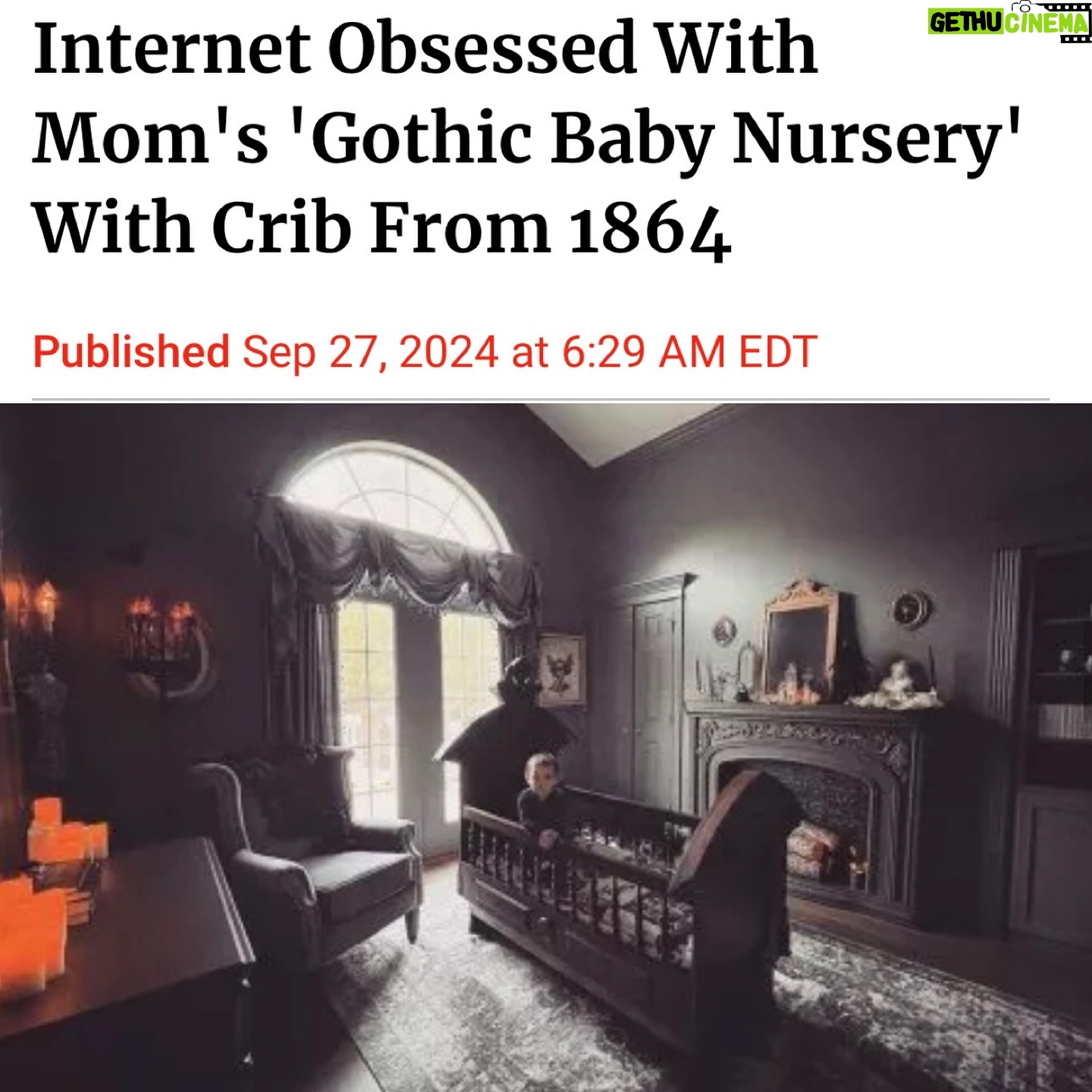 Rebecca Victoria Hardy - 10.5K Likes - SWIPE ! Newsweek published a lovely write up on the evolution of the Gothic Baby nursery 🦇🕸️ LINK IN BIO

Thank you for mentioning my book, “Life of a Gothic Baby”, available now ! 

#gothicbaby #goth #mainstream #toddlermom #victorian #alt #addamsfamilynursery #addamsfamily #wednesday