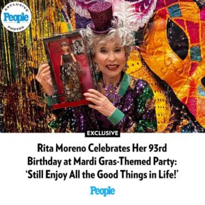 Rita Moreno Instagram - Rita Moreno brought a bit of New Orleans to Northern California as she celebrated her 93rd birthday.

The 'West Side Story' icon was the guest of honor at a Mardi Gras-themed birthday party in the Berkeley area on Dec. 7, four days before her actual birthday. “How remarkable it is to be 93 and still enjoy all the good things in life!” Moreno tells PEOPLE. Read more about the icon's lively celebration in our bio link. | 📷: Sean Katz