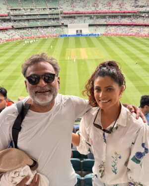 Saiyami Kher Instagram - A Boxing Day Test has always been on my bucket list, and this trip to Australia has fulfilled so many of my dreams. I had heard so much about the atmosphere of a Boxing Day game, but nothing could prepare me for experiencing it live. The reality far exceeded the hype.

Test cricket is the purest form of the game for me. There’s something special about it, even during the quiet phases when it feels like not much is happening. There’s always a battle on, the changing conditions, and the building pressure. Test cricket is a true test of patience, resilience, and the ability to adapt to the unpredictable, whether it’s the pitch, the weather, or the mental challenges players face.

When India came out to bat, the energy in the stadium felt like I was at a home game. The @thebharatarmy knows how to create an atmosphere like no other. I’ve watched countless games with them in the North Stand, but witnessing their full force by the boundary line was something else entirely.

Can’t thankyou @australia enough for this magical @mcg experience. Sitting in the MCC Reserve Box, walking to the boundary line, and stepping onto the iconic ground —it all felt like a dream. And to top it off, I even got to play with the kids at the MCG. I never imagined in my wildest dreams that I’d have the chance to roll my arm over at such a historic ground.

The atmosphere, the passion, and the history—it’s an experience I’ll never forget. This trip has given me memories for a lifetime. Until we meet again ♥️

@australia @mcg @visitmelbourne #hostedby #seeaustralia #visitmelbourne #bgt