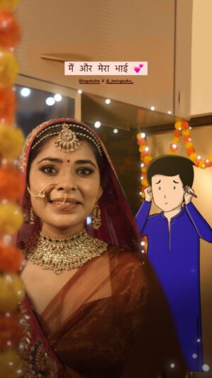 Sakshi Keswani Instagram - Bhai tum bolte nhi pr pyaar toh Bht karte ho❤️
#happyrakshabandhan 

Pink dress- @saaoindia 
Bridal Jewellery - @beautiart_official