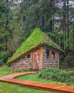 Sara Jean Underwood Instagram - A boardwalk from my house to my very own walk-in cabin closet. This is when I knew I made it in life 👸🏼🤣
Dress gifted from @revolve
Cabins by @jacobwitzling & @saraunderwood
.
#cabin #diy #beautifuldestinations #architecture #pnwonderland