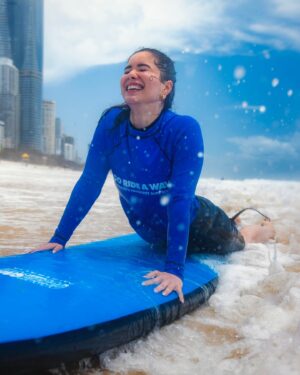 Sara Tendulkar Instagram - Catching waves & feelings🏄🏻‍♀️🌊