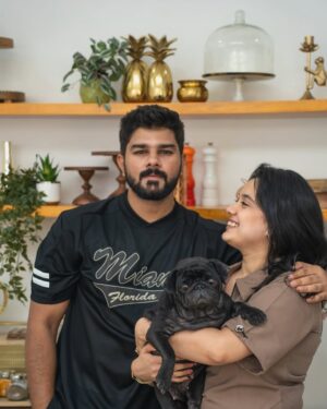 Sarah Hussain Instagram - My bachpan ka sapna of having dog is finally here, thank you @sauravnagar_ ✨ love youuuu 😘 

Adopted a senior 9 year old blind doggie a month back, and I’m obsessed. The love, happiness, and warmth a dog gives, is unmatchable. Saurav, Sasha aur mein, humaari mast family ✨
Your tips and tricks are most valuable to me if you have an experience with pet. ✨

#ZingyZest #Family #Pug