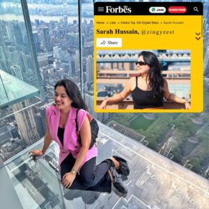 Sarah Hussain Instagram - @forbesindia says I am one of India’s top digital star of 2024. ✨ QUITE A BIG DEAL FOR ME ✨
 
Thank you everyone who supported me throughout my career, I started as a 19 year old college kid, you’ve really seen me grow on the internet, which can be spooky for some, but has been such a smooth ride thanks to you. Thank You Thank You Thank You!!! Pyaar Kabhi kam na honne dena. 🥰🥰🥰

Also, @sauravnagar_ who always does the heavy lifting and boring part of ZingyZest, idk how you do it so well, but I wouldn’t be here without you. Love you 😘 

#FORBES OMGGGG KOI CHOTI BAAT HAI YE? Thank you for the feature @forbesindia . Life highlight rehga ya meri. 🥰
#ZingyZest #Love #India