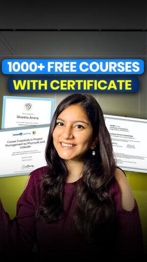 Shweta Arora Instagram - 1000  Courses with FREE Certificates 💥

💬 Want to level up your skills❓❓

🎯 Explore thousands of courses from top companies like Google, Microsoft, and LinkedIn, all with free certificates! 

🧑🏻‍💻 The website is called ‘Class Central’.
👉 Visit the homepage.
👉 Click on “Free Certificates”.
👉 Browse through the entire list of available courses and start learning! ✅

🔔 Save it for future reference! 🔏

🌟 Hope it helps you! 

👥 Share this useful insight with others.

#course #freecourse #onlinecourses #learning #courses #freecourses #students #google #microsoft #linkedin #certificatecourses #freeonlinecourses #freetool #freelearning #certificates #skills #website #instagramreels #reels #instagram