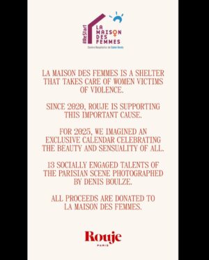 SoKo Instagram - Hellow 🌞 
I did a thing here, 
and it's not a thirst trap 🫣
I just.. got a little undressed for @lamaisondesfemmes93 and @rouje 's calendar and it's available now. 
All proceeds are donated to La maison des femmes. La maison des femmes is a shelter that takes care of women victim of violence. 
Amen, and thank you, we need you more than ever. 
Pictures by  @denis.boulze 
Thank you @jeannedamas