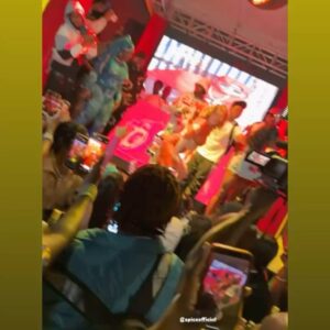 Spice Instagram - I Gave away a quick Quarter Million on this Dance competition , for my new song #Chair 🪑 and #Goat 🐐 at Boom Boom Birthday Party this morning 💙💙💙 SLIDE TO SEE THE DANCEHALL MADNESS. @billboardselector @harryhypemusic Had to stop by and show the Cheerleaders dem some love for the new year. #SupportWhoSupportYou @dhq_chicken @dhq_chips @dhqneaty @official_dollybody_