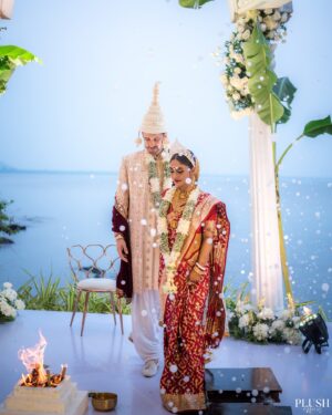 Sreejita De Instagram - Cherished for life, taken forever… ❤️
.
.
Shot by: @plushaffairs 
Wardrobe:
Sreejita’s Outfit- @jarierabanaras 
  @sezbnb1 
Makeup and Hair: @makeupbyrishabk 
Decor: @trh_production_goa 
.
.
#weddingdiaries #weddingphotography #wedding #blessed #shaadi #coupleshoot #couplephotography #instawedding #sreejitade