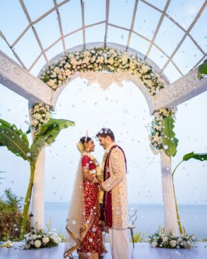 Sreejita De Instagram - Cherished for life, taken forever… ❤️
.
.
Shot by: @plushaffairs 
Wardrobe:
Sreejita’s Outfit- @jarierabanaras 
  @sezbnb1 
Makeup and Hair: @makeupbyrishabk 
Decor: @trh_production_goa 
.
.
#weddingdiaries #weddingphotography #wedding #blessed #shaadi #coupleshoot #couplephotography #instawedding #sreejitade