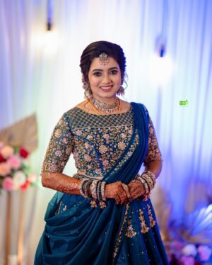Srithika Instagram - “Every stitch tells a story ✨ Intricately hand-crafted bridal lehenga for the radiant Bride @srithika_saneesh where tradition meets timeless elegance. 
.
💖 #BridalDreams #HandcraftedElegance”
.
Designer: @kayalkumaran 
Bangles: @unikpondicherry 
MuA: @kalaiartistry 
Decor: @kr_decors 
Flowers: @reesribridalflowers 
Photography: @greenfhy_studio