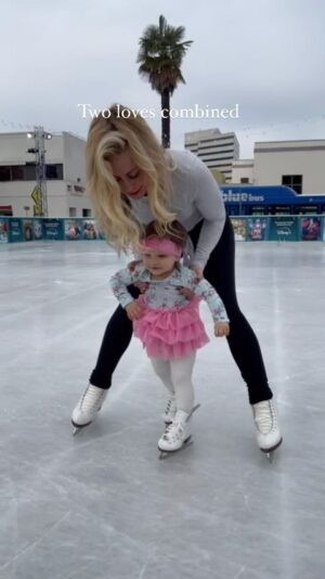 Tara Lipinski Instagram - I’ve dreamed of this day. And on her 14 month birthday I took her to my sacred and special place that I have loved for so long.

Skating with her out there felt so surreal, holding my biggest love in my arms while my blades knowingly cut through the ice in the way they have been doing for 39 years- my time with the ice feels ancient and just part of me at this point but showing her my world felt so new and fresh. 
 
Gigi loved it. Giggling as I spun her. Reminding me what is so magical about this sport. 

Two loves combined ❤️❤️

More videos to come from this special day. Daddy even got out there! And my mom came to watch us from the boards 

#figureskating