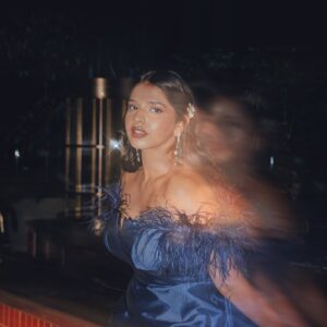 Tarini Shah Instagram - played dress up for @bazaarindia women of the year night ✨

credits:
shot by @anmoltawde 
Styled by - @_tanyaa14_
Outfit - @shivaniawastyofficial 
Jewellery- @isharya