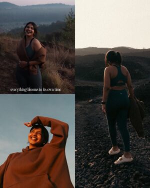 Tarini Shah Instagram - catch that sunrise 🌤️

the first day in Bali was all about views and we took a jeep ride to Mount Batur to watch the prettiest sunrise 🌄 and if you wanna see how beautiful it looked and how we reached there, go check out my YouTube for the full video ☁️

hoodie @select_staples 
green set @lifeandjam
