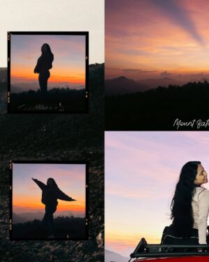 Tarini Shah Instagram - catch that sunrise 🌤️

the first day in Bali was all about views and we took a jeep ride to Mount Batur to watch the prettiest sunrise 🌄 and if you wanna see how beautiful it looked and how we reached there, go check out my YouTube for the full video ☁️

hoodie @select_staples 
green set @lifeandjam