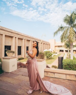 Tarini Shah Instagram - couldn’t decide so… 

this dress by @kalkifashion was truly a dream ☁️

credits: 

credits: 
makeup by @tanvijitani 
shot by @aiise_kaiise 
edited by me 
styled by - @_tanyaa14_ 
outfit - @kalkifashion 
jewellery- @shilpigoyaljewellery
