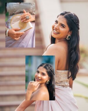 Tarini Shah Instagram - couldn’t decide so… 

this dress by @kalkifashion was truly a dream ☁️

credits: 

credits: 
makeup by @tanvijitani 
shot by @aiise_kaiise 
edited by me 
styled by - @_tanyaa14_ 
outfit - @kalkifashion 
jewellery- @shilpigoyaljewellery