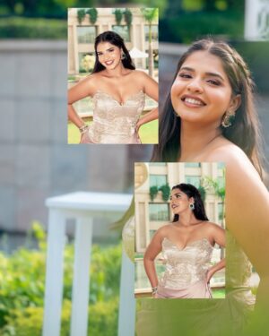 Tarini Shah Instagram - couldn’t decide so… 

this dress by @kalkifashion was truly a dream ☁️

credits: 

credits: 
makeup by @tanvijitani 
shot by @aiise_kaiise 
edited by me 
styled by - @_tanyaa14_ 
outfit - @kalkifashion 
jewellery- @shilpigoyaljewellery