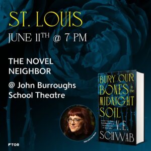 V. E. Schwab Instagram - Who’s ready to join @veschwab on tour?! Get ready to celebrate the release of #BuryOurBonesintheMidnightSoil (@torbooks) across North America 🌹

Snag your tickets now via our link in bio and let us know where we’ll see you in the comments!

And for our UK friends… stops across the pond will be announced by @panmacmillan in January 2025. Stay tuned!
.
.
@blackbondbooks @irondogbooks @indigo @andersonsbookshop @charisbooksandmore @tatteredcoverbookstore @novelneighbor @dallasmuseumart @strandbookstore @booksmithsf @brooklinebooksmith @kingsenglishbookshop @bn_clackamas #torbooks #bookish #bookstagram #bookstagrammer #igreads #SFF #TBR #currentlyreading