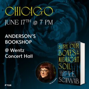 V. E. Schwab Instagram - Who’s ready to join @veschwab on tour?! Get ready to celebrate the release of #BuryOurBonesintheMidnightSoil (@torbooks) across North America 🌹

Snag your tickets now via our link in bio and let us know where we’ll see you in the comments!

And for our UK friends… stops across the pond will be announced by @panmacmillan in January 2025. Stay tuned!
.
.
@blackbondbooks @irondogbooks @indigo @andersonsbookshop @charisbooksandmore @tatteredcoverbookstore @novelneighbor @dallasmuseumart @strandbookstore @booksmithsf @brooklinebooksmith @kingsenglishbookshop @bn_clackamas #torbooks #bookish #bookstagram #bookstagrammer #igreads #SFF #TBR #currentlyreading