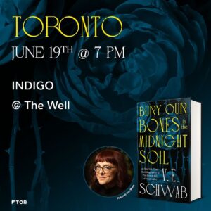 V. E. Schwab Instagram - Who’s ready to join @veschwab on tour?! Get ready to celebrate the release of #BuryOurBonesintheMidnightSoil (@torbooks) across North America 🌹

Snag your tickets now via our link in bio and let us know where we’ll see you in the comments!

And for our UK friends… stops across the pond will be announced by @panmacmillan in January 2025. Stay tuned!
.
.
@blackbondbooks @irondogbooks @indigo @andersonsbookshop @charisbooksandmore @tatteredcoverbookstore @novelneighbor @dallasmuseumart @strandbookstore @booksmithsf @brooklinebooksmith @kingsenglishbookshop @bn_clackamas #torbooks #bookish #bookstagram #bookstagrammer #igreads #SFF #TBR #currentlyreading