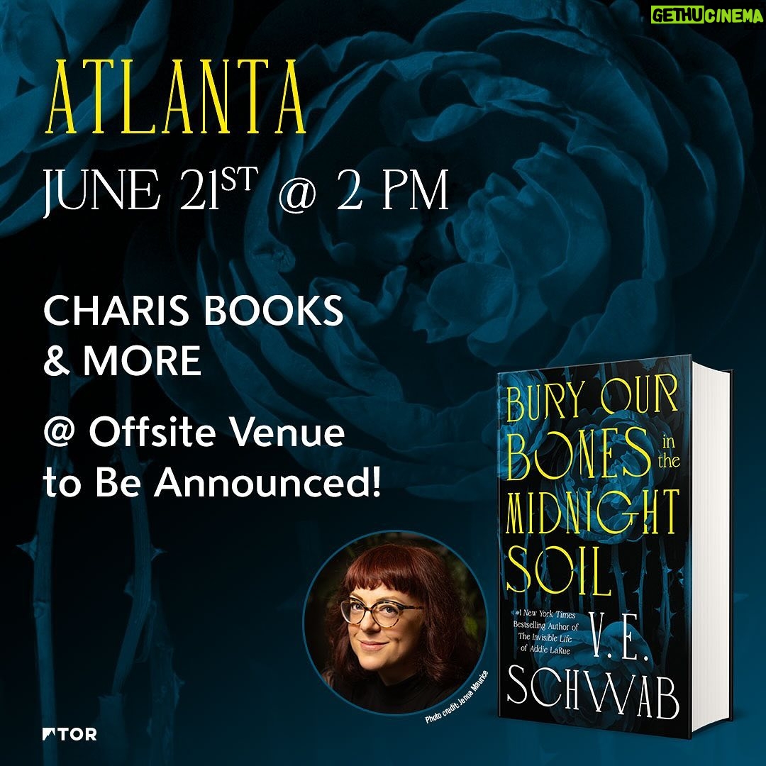 V. E. Schwab - 9.8K Likes - Who’s ready to join @veschwab on tour?! Get ready to celebrate the release of #BuryOurBonesintheMidnightSoil (@torbooks) across North America 🌹
Snag your tickets now via our link in bio and let us know where we’ll see you in the comments!
And for our UK friends… stops across the pond will be announced by @panmacmillan in January 2025. Stay tuned!
.
.
@blackbondbooks @irondogbooks @indigo @andersonsbookshop @charisbooksandmore @tatteredcoverbookstore @novelneighbor @dallasmuseumart @strandbookstore @booksmithsf @brooklinebooksmith @kingsenglishbookshop @bn_clackamas #torbooks #bookish #bookstagram #bookstagrammer #igreads #SFF #TBR #currentlyreading
