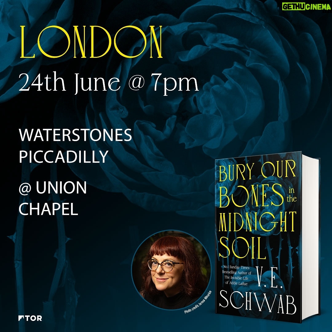 V. E. Schwab - 4.9K Likes - Are you ready to see @veschwab on tour in the UK? We’re incredibly excited to announce the dates and events to celebrate #BuryOurBonesintheMidnightSoil with you.
Grab yourself a ticket from the link in our bio now! Looking forward to seeing you there 🌹
@piccadillywaterstones @toppingsbath @oxford_waterstones @waterstonesnotts @waterstonesmcr @waterstonesyork @portybooks @torbooks