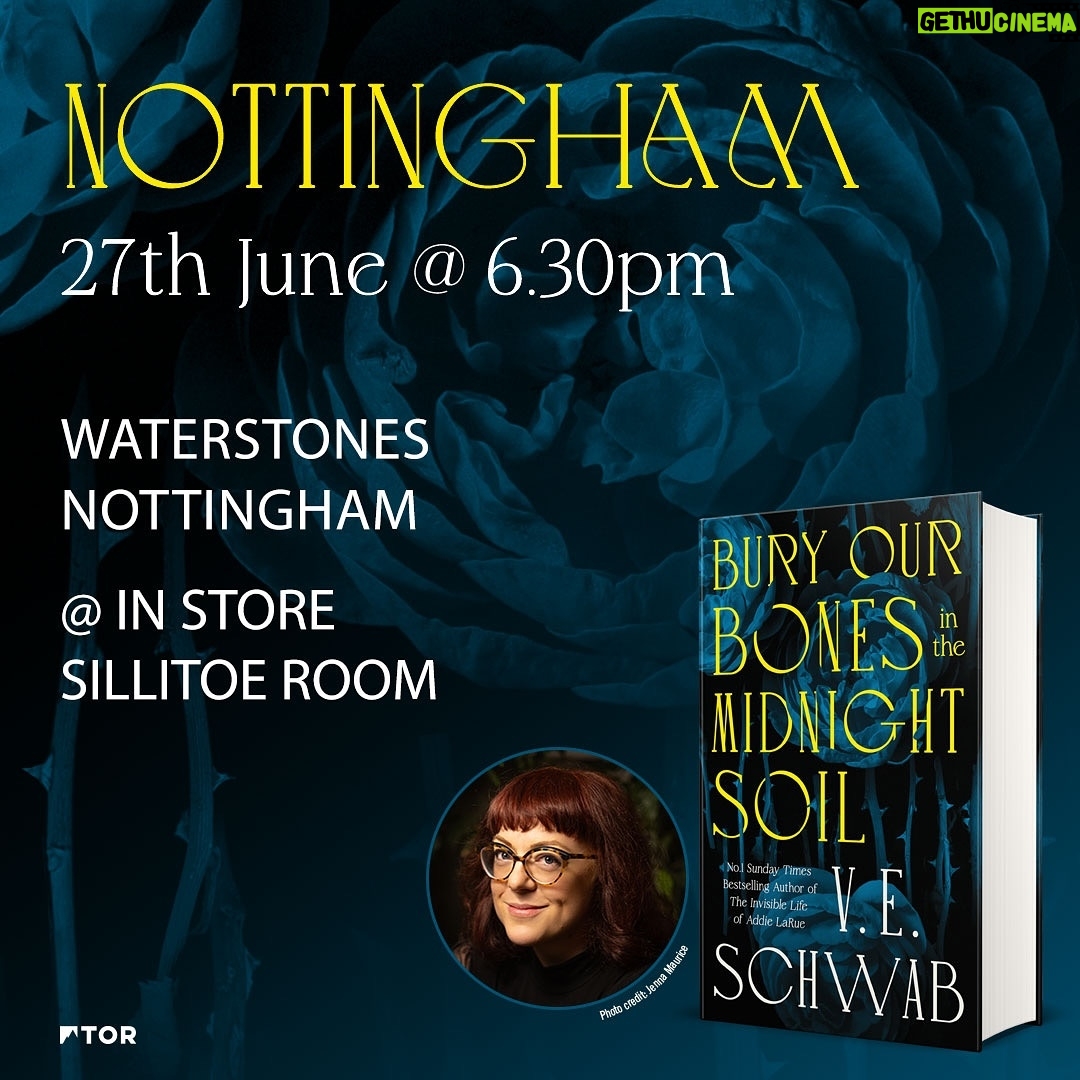 V. E. Schwab - 4.9K Likes - Are you ready to see @veschwab on tour in the UK? We’re incredibly excited to announce the dates and events to celebrate #BuryOurBonesintheMidnightSoil with you.
Grab yourself a ticket from the link in our bio now! Looking forward to seeing you there 🌹
@piccadillywaterstones @toppingsbath @oxford_waterstones @waterstonesnotts @waterstonesmcr @waterstonesyork @portybooks @torbooks
