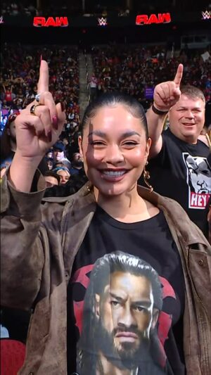 Vanessa Hudgens Instagram - @vanessahudgens acknowledges the OTC ☝️🔥 #WWERaw