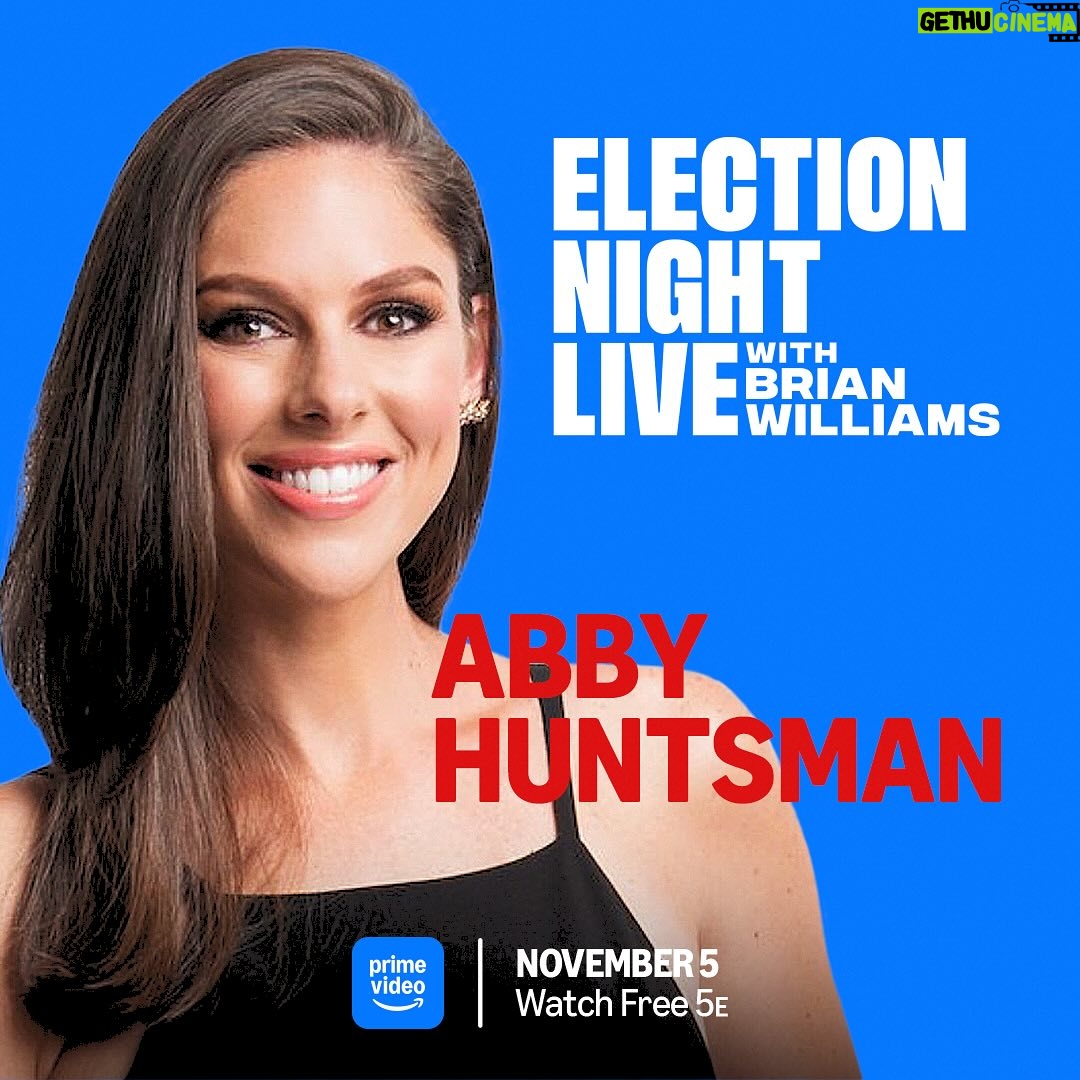 Abby Huntsman - 1.3K Likes - Life has been focused on family and kiddos, but couldn’t pass up the opportunity to make history with Amazon alongside Brian Williams and some of the very best political junkies and journalists. Come join us @primevideo Election Night Tuesday Nov. 5 at 5pm ET. Let’s make history together! 🇺🇸 #ElectionNightLive