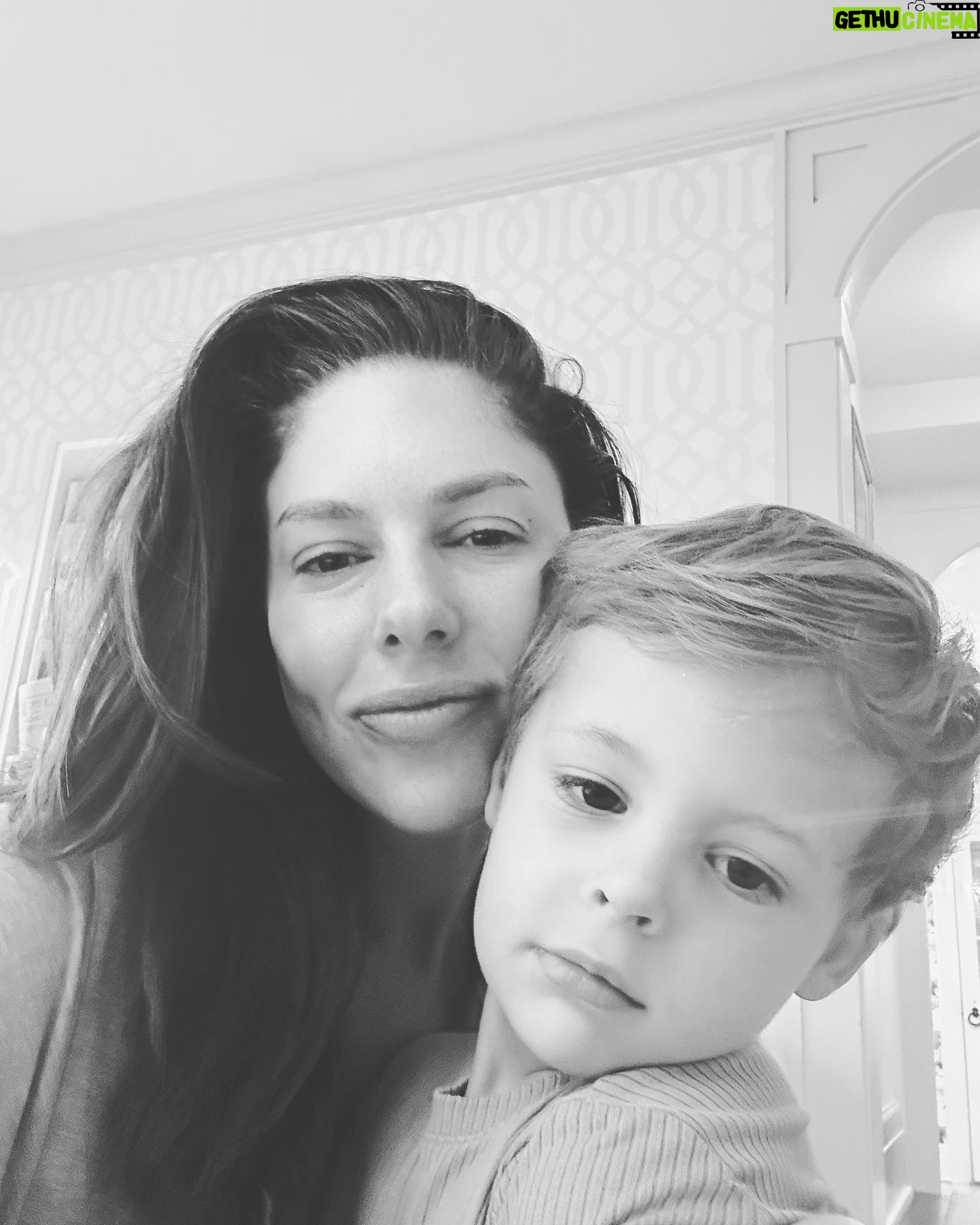 Abby Huntsman - 1.4K Likes - Lazy Sunday mornings 💙 ☕️ aka 2 seconds he will let me snuggle him before the next flip off the couch. Also the 2 seconds @golden.george saw his opening to eat all the bagels off the table 🫠