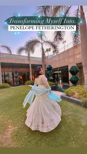 Aditi Shrestha Instagram - Dearest Gentle Reader, Did You Miss Me? 🪶 Transformed myself into Penelope in Bridgerton blue 🩵 
representation in media shapes our thoughts, whether it's gender, colour or body type and curvy girls like me felt empowered to see @nicolacoughlan as the romantic lead in season 3 @bridgertonnetflix 
I wanted to create an Indian 🇮🇳 version of the french blue outfit with a satin base and pearl embroidery all over ✨

Hair & Makeup @aliyakhurana_mua 
Fabrics @fabricsme 
Stitched By @shweta_boutique_ 
Jewellery @oshri.accessories 
Location @crowneplazatodaygurugram 
Lehenga Inspired From @mannatdraws 
.
.
.
.
@netflix_in @netflix 

[ Bridgerton , Bridgerton Season 3 , Penelope , Outfit , Outfit From Scratch , Indian Outfit , Netflix , Nicola Coughlan , Polin , Lehenga ]