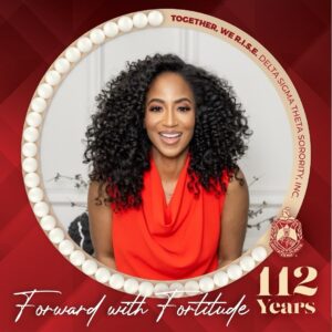 Africa Miranda Instagram - Celebrating 112 years of sisterhood, scholarship, service, and social action as we move Forward With Fortitude: Together, We R.I.S.E. 
(Resilient, Impactful, Steadfast, and Empowered) 🔺 

Always much love to my chapter where it all began @betaeta_1937 BH NONE GREATER ❤️🤍

#TogetherWeRiseDST #DST112 #ForwardWithFortitude #DST1913