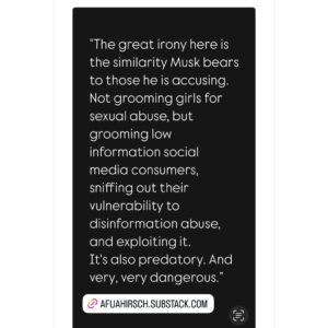 Afua Hirsch Instagram - After a lifetime of deep interest, knowledge and concern about protecting vulnerable women and girls in England, I think #ElonMusk might have finally got this one wrong 
👀

Link in bio 
#Protectchildren
#Protectdemocracy
#Stopweaponisingsexualviolence