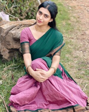 Aishu Instagram - Draped in elegance ❤️

Love this half saree from @weddingstudio_skar 🫶

#aishuads #loveyourself #traditional #ootd