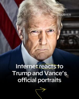 Akilah Hughes Instagram - Donald Trump’s official portrait doesn’t look like the traditional presidential portrait; the internet took notice 💀

Follow @couriernewsroom for more.