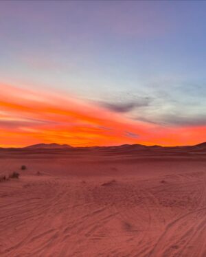 Ali Landry Monteverde Instagram - This entire time in Africa has been surreal but  riding camels out into the desert at sunset to camp under the stars overnight in the Sahara with friends from every corner of the globe will go down in the record books as top experiences of a lifetime! @sahara_serenity_tours #makingmovies 🐪 🏜️ 🔥 ✨ 🎥