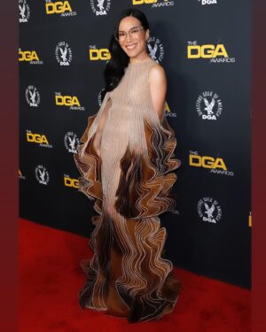 Ali Wong Instagram - Category is: CORDYCEPS CUNT!

🙏 @directorsguild for the nomination 
 
Dress @irisvanherpen 
Styling @taraswennen 
Makeup @storyofmailife 
Hair @claytonhawkins 
Earrings @nakarmstrong 
Shoes @brandonblackwoodnyc 
Photos @gettyentertainment Slide 1 @frazerkh Slide 3  @asussmanphoto Slide 4 @mayaspachphoto