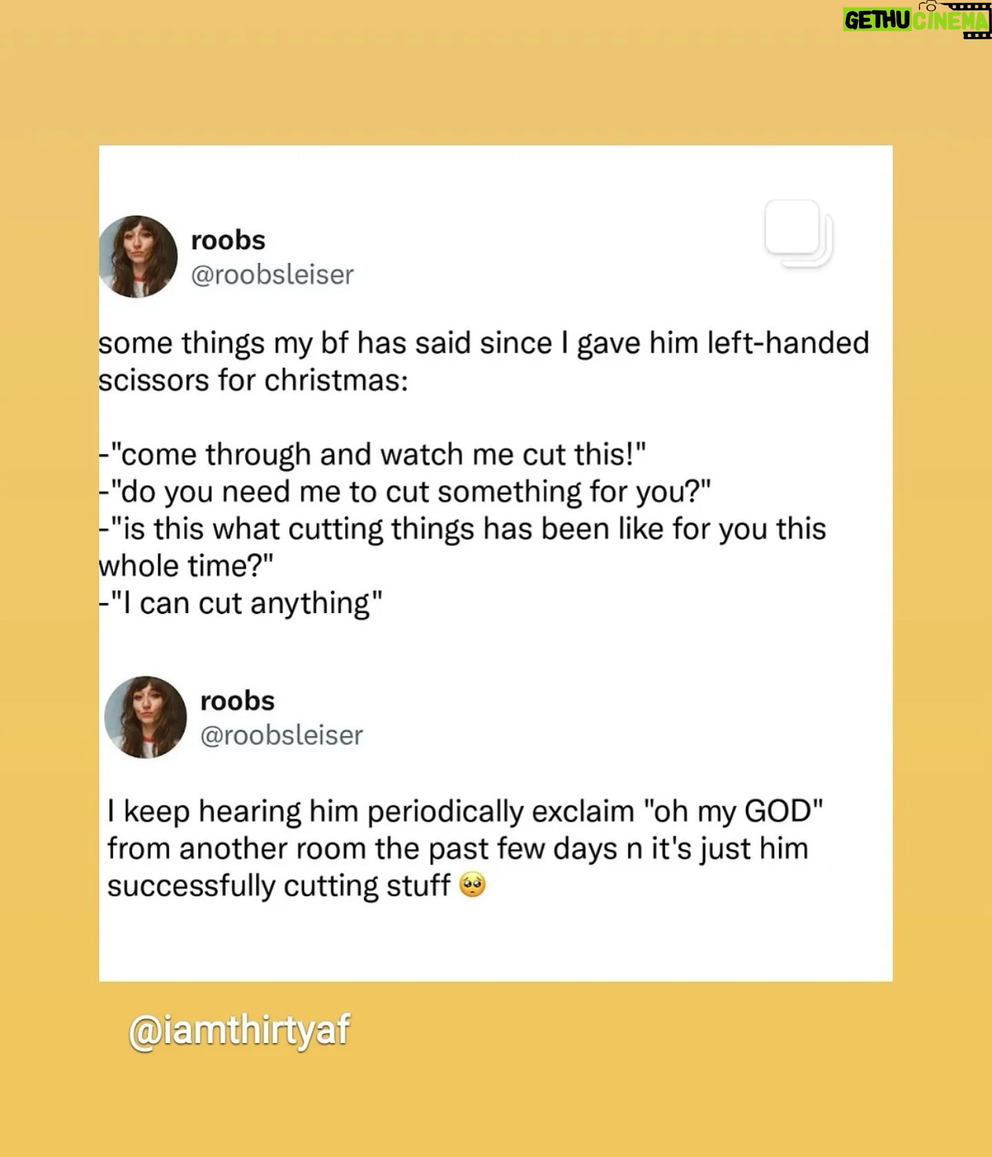 Amanda Keller - 1.6K Likes - This really hit a nerve with me. My Mum bought me left handed scissors when I was in my teens and I kind of dismissed them as an ‘old lady’ gift. Now she’s no longer here, I think of her every time I use them. They’ve made life so much easier, and I wish I could tell her.