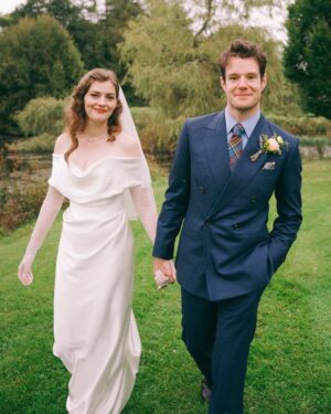 Amber Anderson Instagram - Starting out as friends before falling in love is a classic Hollywood trope, so it’s perhaps fitting that actors #AmberAnderson and #ConnorSwindells followed the same route to romance. The couple had stayed in touch after meeting on the set of @AutumnDeWilde’s #Emma, but it was bubbling together during lockdown that made them see one another in a new light. At the link in bio, the newlyweds share all the details of their Highlands wedding – officiated by #AlistairPetrie, who plays Swindells’s dad in #SexEducation – from the bride’s @VivienneWestwood gowns to the traditional ceilidh that closed out the night. 

Photographed by @TomMitchellPhoto, #AutumnDeWilde and #MeganSapak.